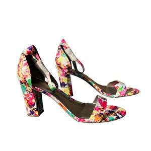 NWOT Women siz 11 spring multi colored open toe sandal ankl strap by Worthington